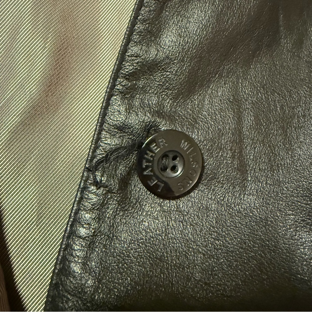 Wilsons Leather Black Classic Button-Front Blazer Jacket 90s Y2K Coat - Picture 7 of 10